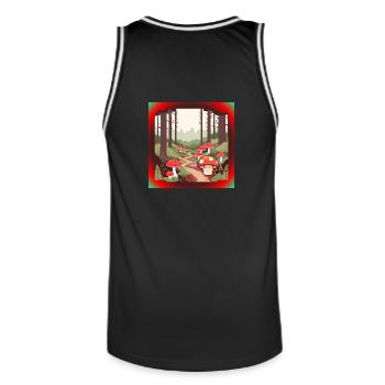 Champignons dans la forêt - Maillot de basket Homme - noir/blanc - Dos - AI Model Male 185 dark (185cm)