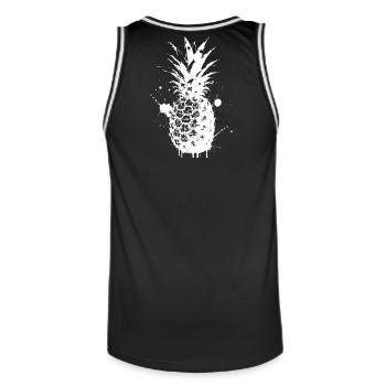 Ananas Spray Blanc - Maillot de basket Homme - noir/blanc - Dos - AI Model Male 185 dark (185cm)
