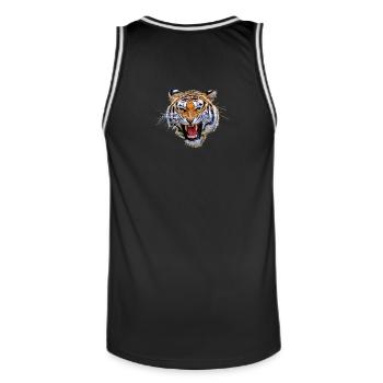 Tiger tg835 - Männer Basketball-Trikot - Schwarz/Weiß - Hinten - AI Model Male 185 dark (185cm)