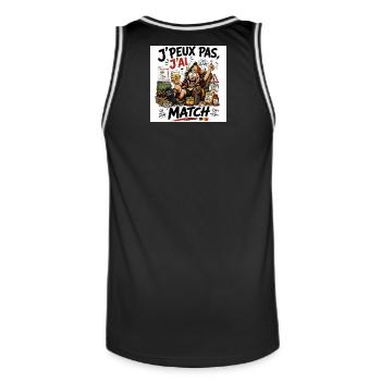 J'peux pas j'ai match - Maillot de basket Homme - noir/blanc - Dos - AI Model Male 185 dark (185cm)
