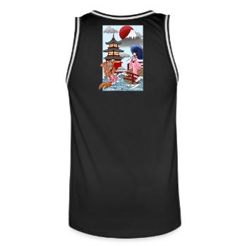 Japan - Men's Basketball Jersey - black/white - Back - AI Model Male 185 dark (185cm)