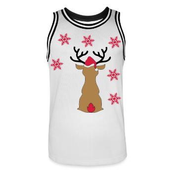 Moose - Men's Basketball Jersey - white/black - Front - AI Model Male 185 dark (185cm)