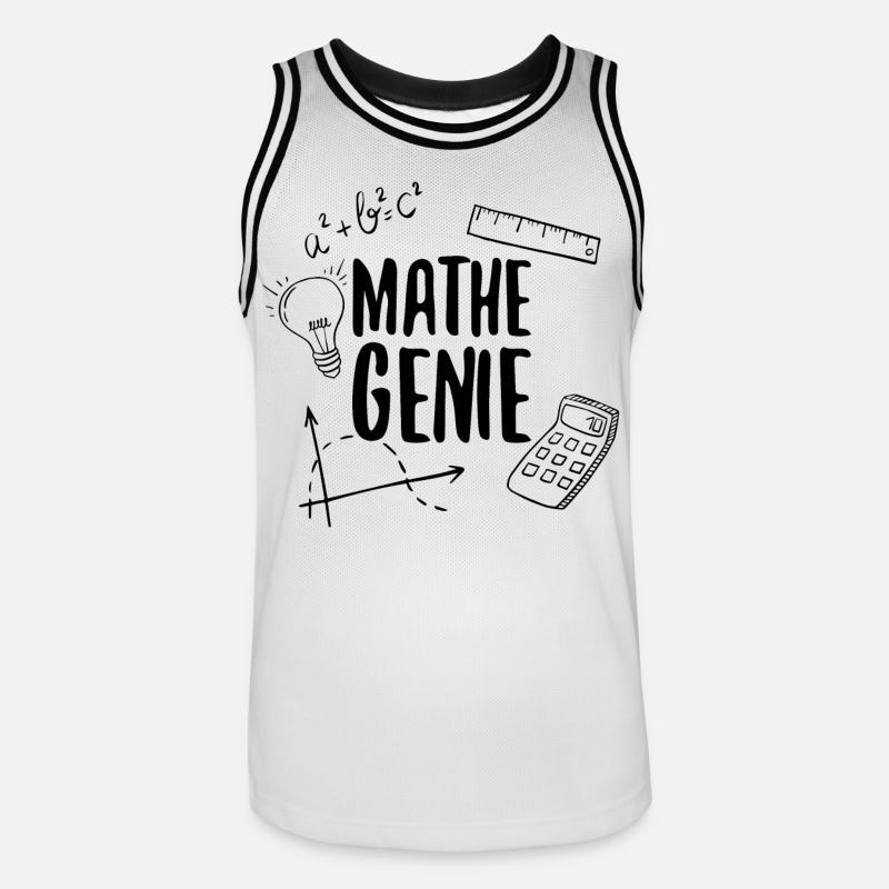 Math genius mathematics genius arithmetic math - Men's Basketball Jersey - white/black