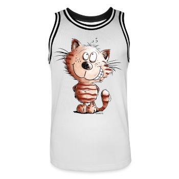 Little Naughty Cat I Cat Motif Comic Gift - Men's Basketball Jersey - white/black - Front - AI Model Male 185 dark (185cm)