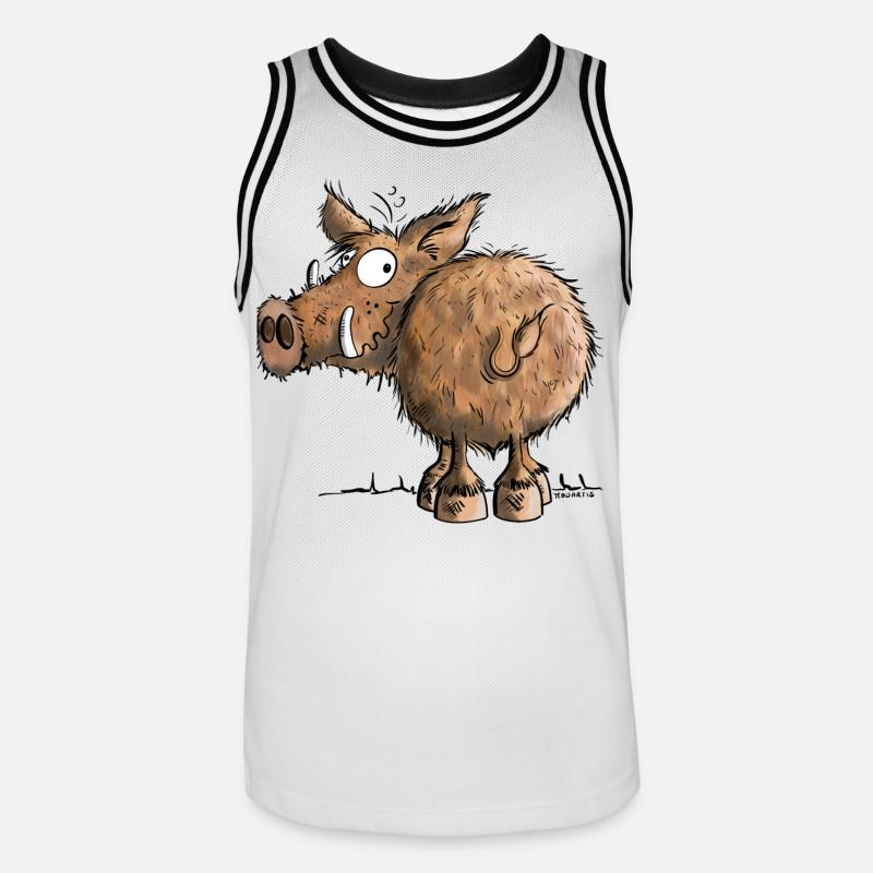 Divertente Cinghiale - Maglia da basket per uomo - bianco/nero