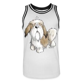 Drolly Shih Tzu I chien de race de chien race de chien - Maillot de basket Homme - blanc/noir - Devant - AI Model Male 185 dark (185cm)