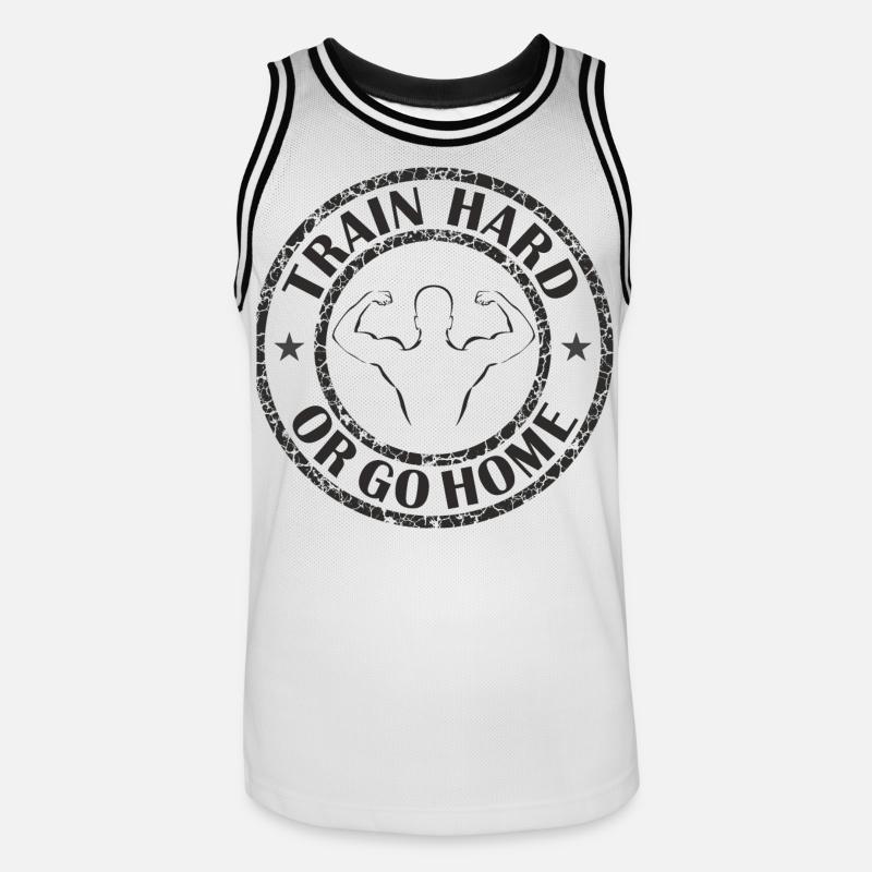 Trainiere hart oder geh nach Hause - Männer Basketball-Trikot - Weiß/Schwarz