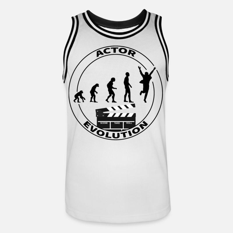 Evolution Schauspieler Darsteller Geschenk - Männer Basketball-Trikot - Weiß/Schwarz