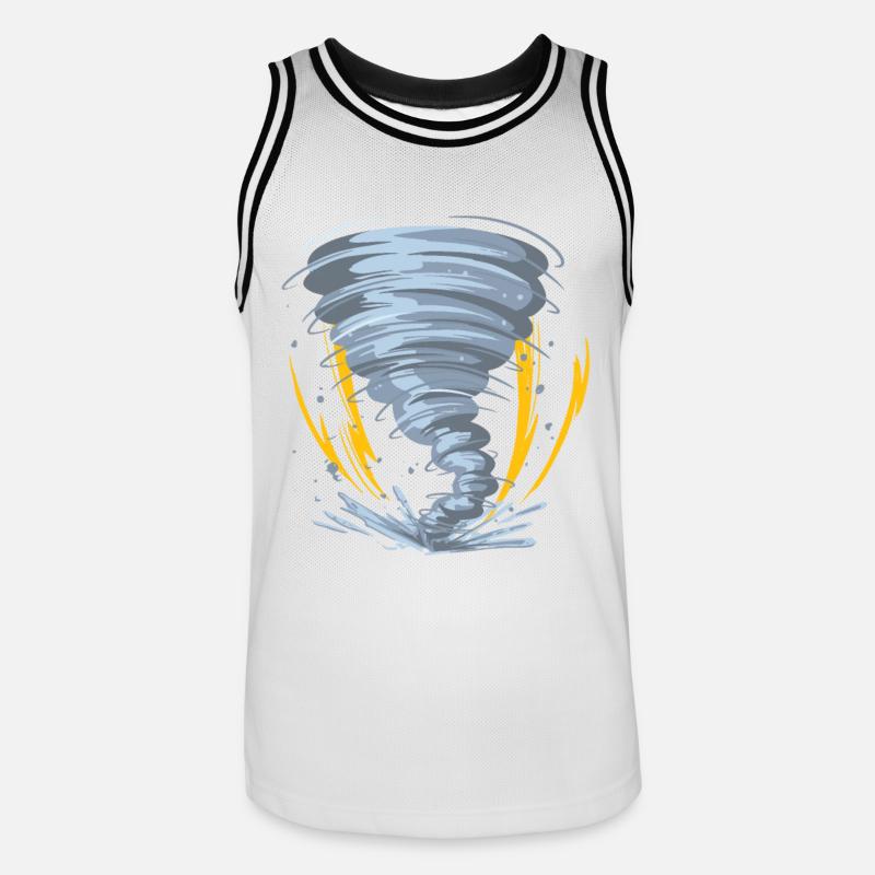 Tornado Hurricane Windsturm Geschenkidee - Männer Basketball-Trikot - Weiß/Schwarz