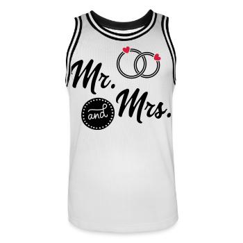 wedding - Men's Basketball Jersey - white/black - Front - AI Model Male 185 dark (185cm)