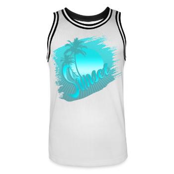 sunset blue - Männer Basketball-Trikot - Weiß/Schwarz - Vorne - AI Model Male 185 dark (185cm)