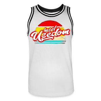 île usedom chemise rétro vintage autocollant autocollant - Maillot de basket Homme - blanc/noir - Devant - AI Model Male 185 dark (185cm)
