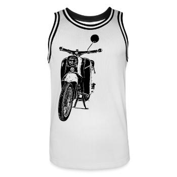Cyclomoteur Schwalbe - Maillot de basket Homme - blanc/noir - Devant - AI Model Male 185 dark (185cm)