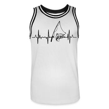 Fischerei Herzlinie - Männer Basketball-Trikot - Weiß/Schwarz - Vorne - AI Model Male 185 dark (185cm)