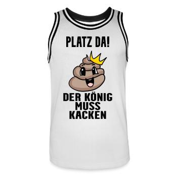 Kacke König - Männer Basketball-Trikot - Weiß/Schwarz - Vorne - AI Model Male 185 dark (185cm)