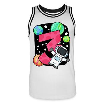 3 birthday boy - 3 years old - I am 3 - Men's Basketball Jersey - white/black - Front - AI Model Male 185 dark (185cm)