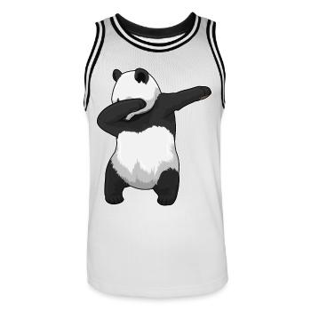 Panda Hip Hop Tanz - Männer Basketball-Trikot - Weiß/Schwarz - Vorne - AI Model Male 185 dark (185cm)