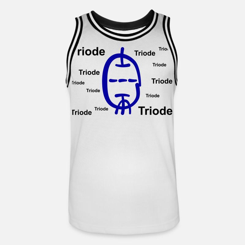 Calligraphic Style Triode with Text - Men's Basketball Jersey - white/black