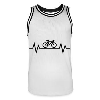 Heartbeat Bicycle black - Men's Basketball Jersey - white/black - Front - AI Model Male 185 dark (185cm)
