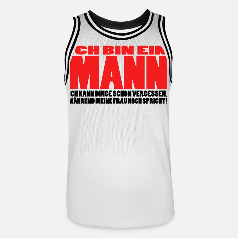 mann spruch witzig männer ehemann ehe - Männer Basketball-Trikot - Weiß/Schwarz