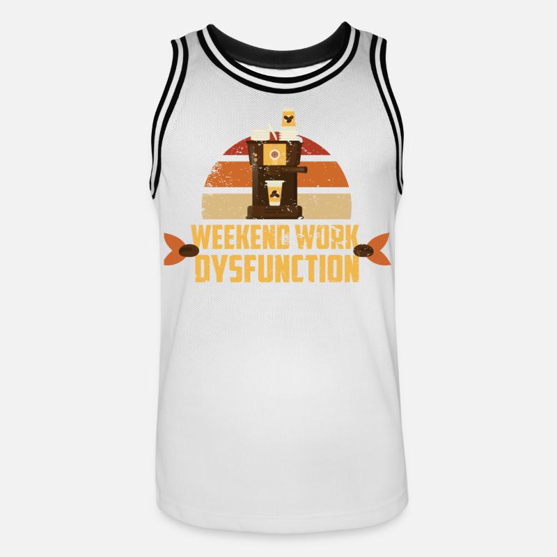 Weekend work ! Dysfunction - Men's Basketball Jersey - white/black