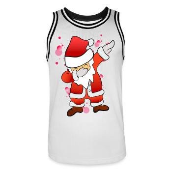 Dabbing Nicholas - Men's Basketball Jersey - white/black - Front - AI Model Male 185 dark (185cm)