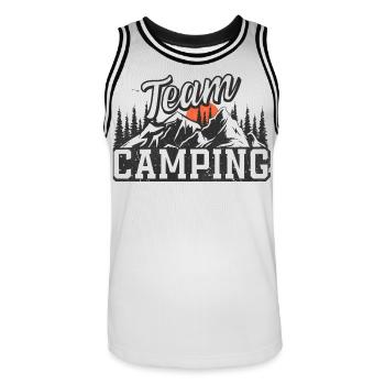 Équipe Camping - Maillot de basket Homme - blanc/noir - Devant - AI Model Male 185 dark (185cm)