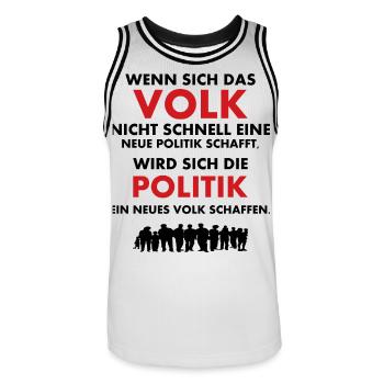 Das Volk und die Politik - Männer Basketball-Trikot - Weiß/Schwarz - Vorne - AI Model Male 185 dark (185cm)
