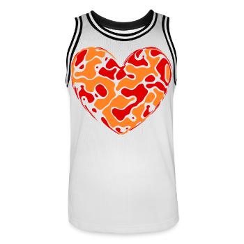 orangenes Herz Herzen Geschenk Muttertag Mutter - Männer Basketball-Trikot - Weiß/Schwarz - Vorne - AI Model Male 185 dark (185cm)