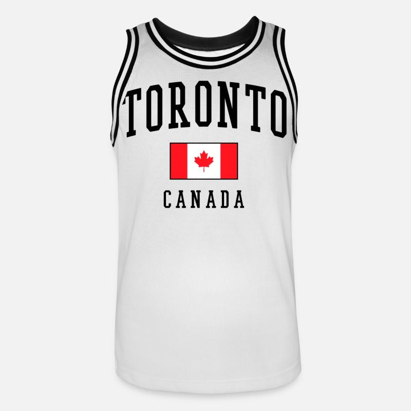 Idée cadeau pour le design du drapeau du Canada à Toronto - Maillot de basket Homme - blanc/noir