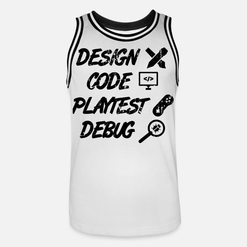 Design Code Playtest Debug - Men's Basketball Jersey - white/black