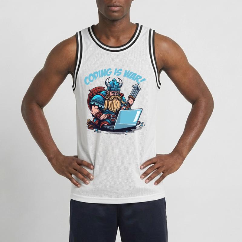 "Coding is war" Wikinger Männer Basketball-Trikot