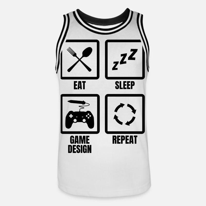 Routine de conception de jeu - Maillot de basket Homme - blanc/noir