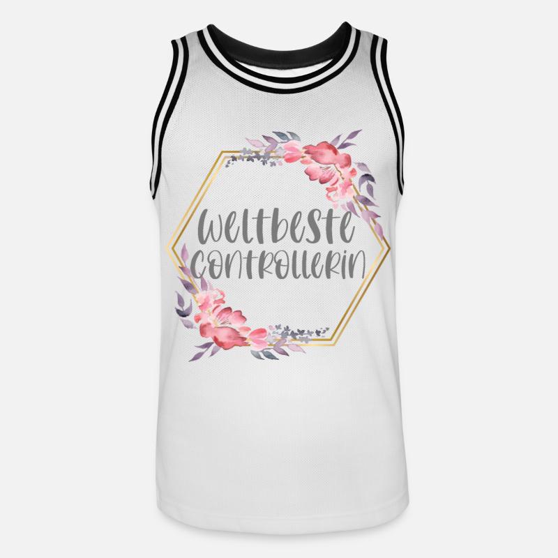 Controllerin Controlling Beruf Geschenk - Männer Basketball-Trikot - Weiß/Schwarz