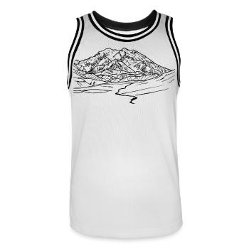 mount mckinley, Denali, Alaska, Berg, Gletscher - Männer Basketball-Trikot - Weiß/Schwarz - Vorne - AI Model Male 185 dark (185cm)