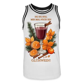 Glühwein mit Zimt - Männer Basketball-Trikot - Weiß/Schwarz - Vorne - AI Model Male 185 dark (185cm)