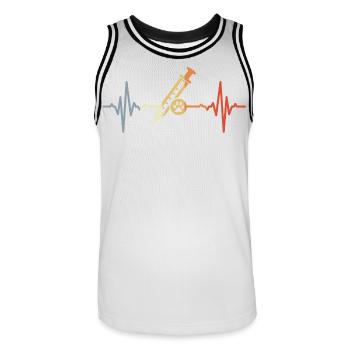 Tiermedizin Spritze EKG - Männer Basketball-Trikot - Weiß/Schwarz - Vorne - AI Model Male 185 dark (185cm)