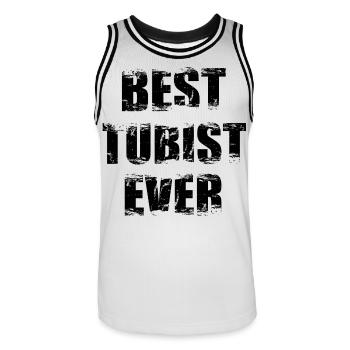Best Tuba Player - Men's Basketball Jersey - white/black - Front - AI Model Male 185 dark (185cm)