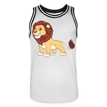 Un lion magnifique - Maillot de basket Homme - blanc/noir - Devant - AI Model Male 185 dark (185cm)