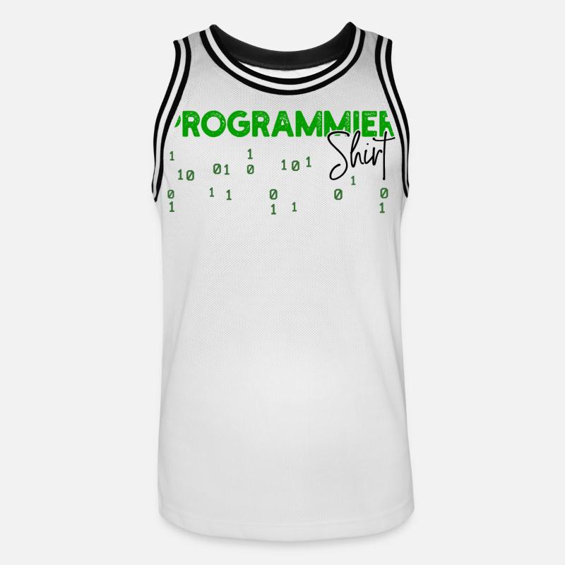 Programmeur Développeur Code Statement Scripting - Maillot de basket Homme - blanc/noir