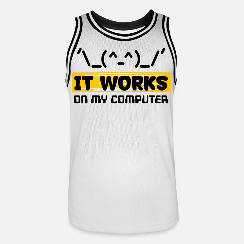 Coden Skripting Computerfreak Developer Statement - Männer Basketball-Trikot - Weiß/Schwarz