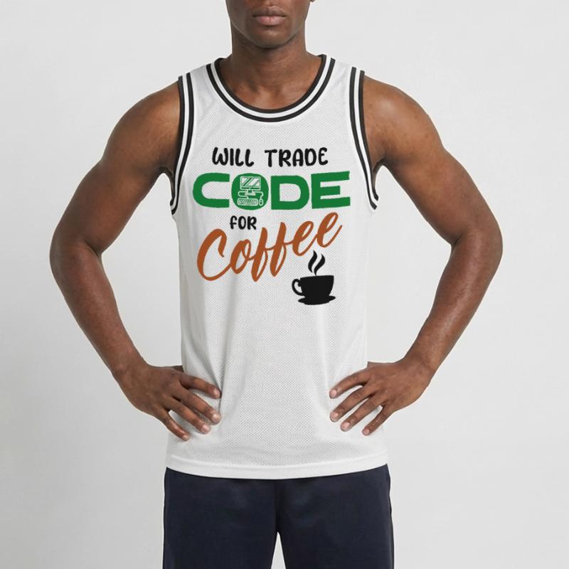 Code Statement Developer Computerfreak Informatik Männer Basketball-Trikot