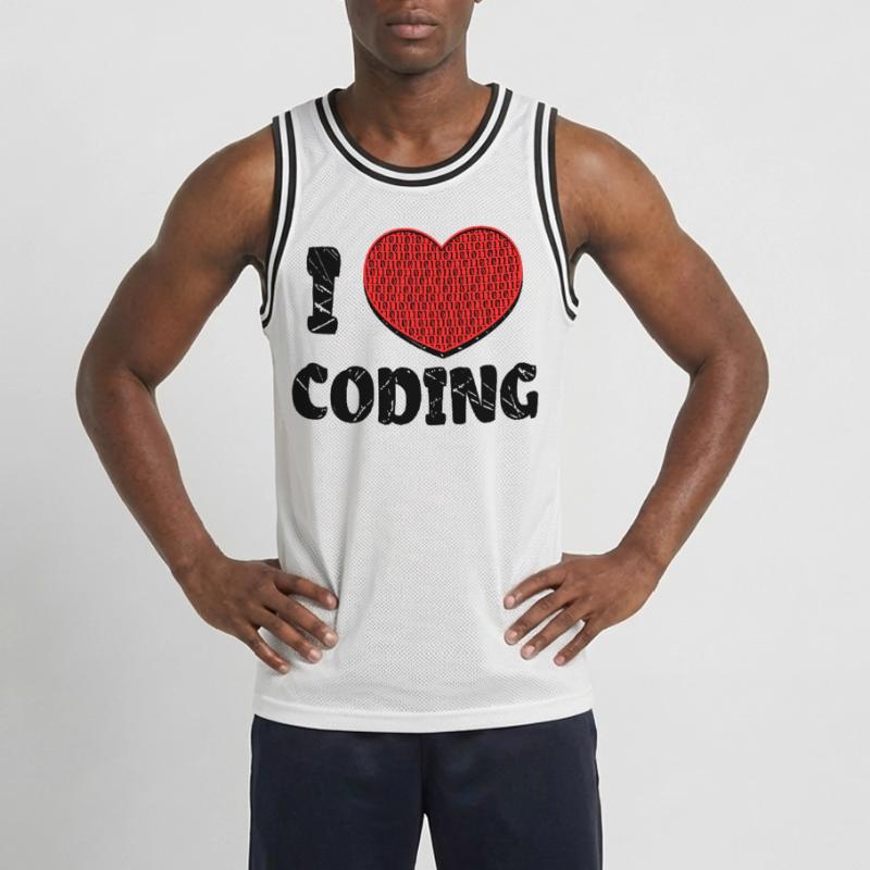 Script de code Debug Heart Statement Maillot de basket Homme