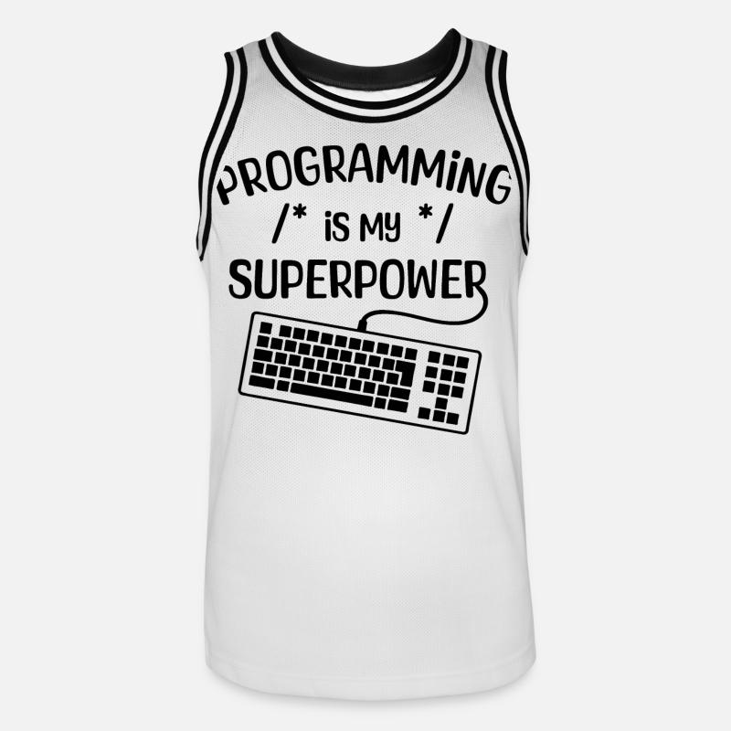 Computer Freak Statement Developer Programmer - Men's Basketball Jersey - white/black
