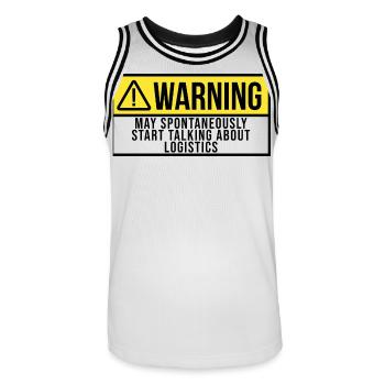Logistik - Männer Basketball-Trikot - Weiß/Schwarz - Vorne - AI Model Male 185 dark (185cm)
