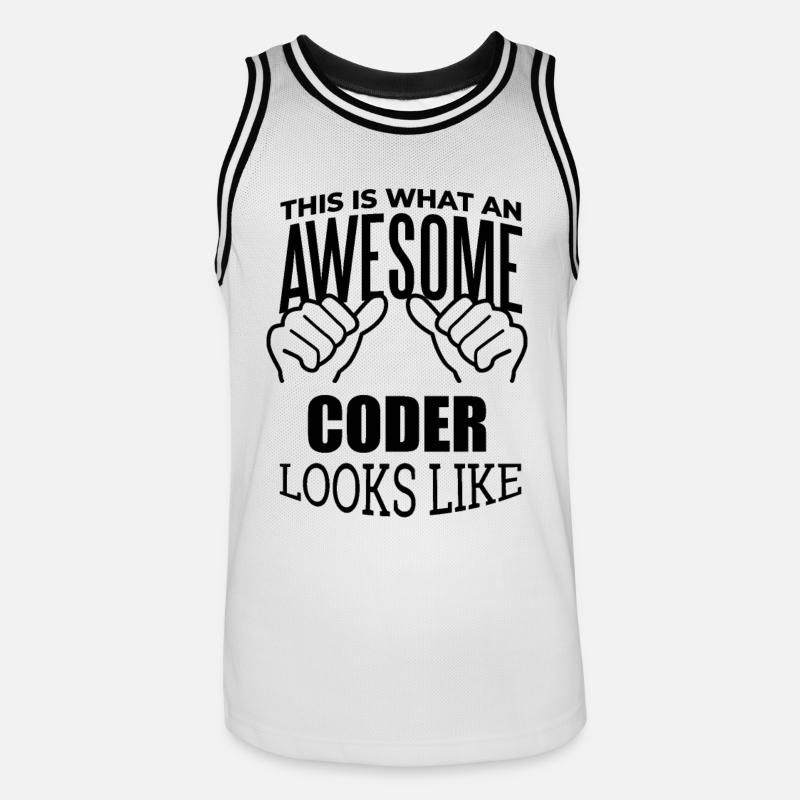 Coder - Men's Basketball Jersey - white/black