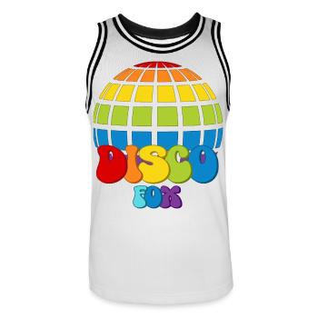 Disco Fox Boule Disco Groovy Discothèque Discofox - Maillot de basket Homme - blanc/noir - Devant - AI Model Male 185 dark (185cm)