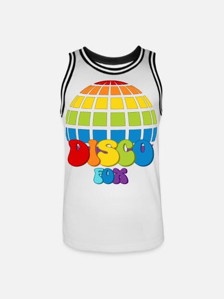Disco Fox Discokugel Groovy Discothek Discofox - Männer Basketball-Trikot - Weiß/Schwarz