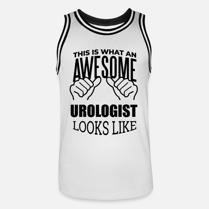 urologo - Maglia da basket per uomo - bianco/nero