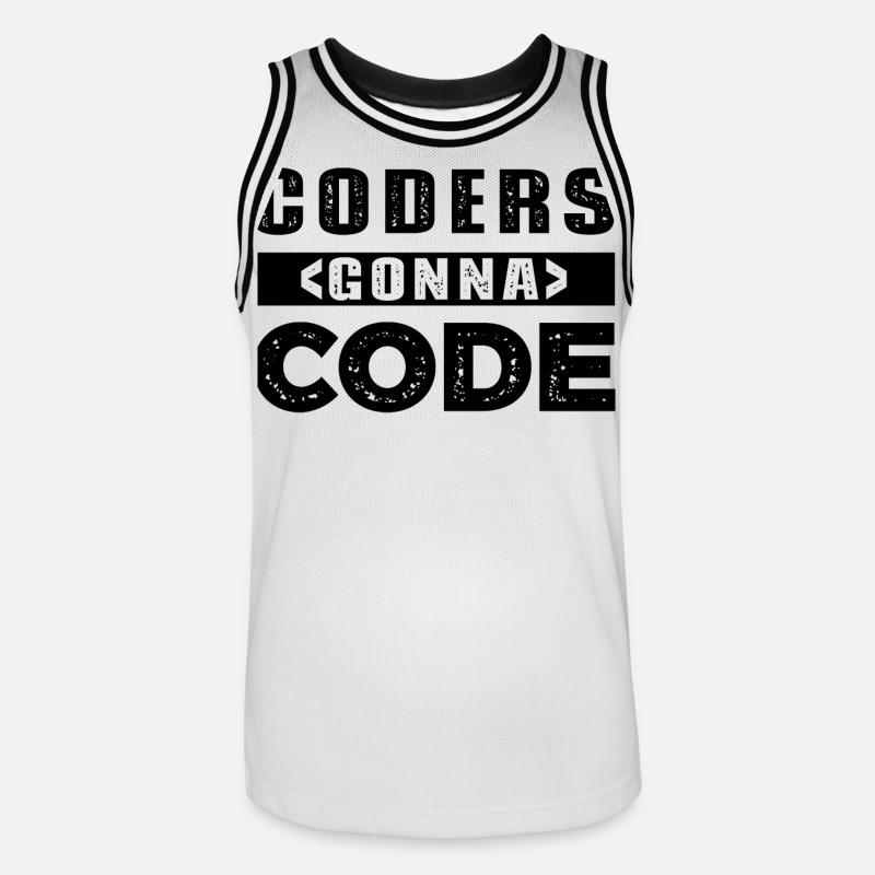 Coders Gonna Code - Männer Basketball-Trikot - Weiß/Schwarz
